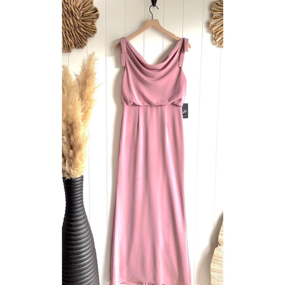 Adrianna Papell Blush Rose Cowl Crepe Maxi Dress, Size 0 [SOLD]